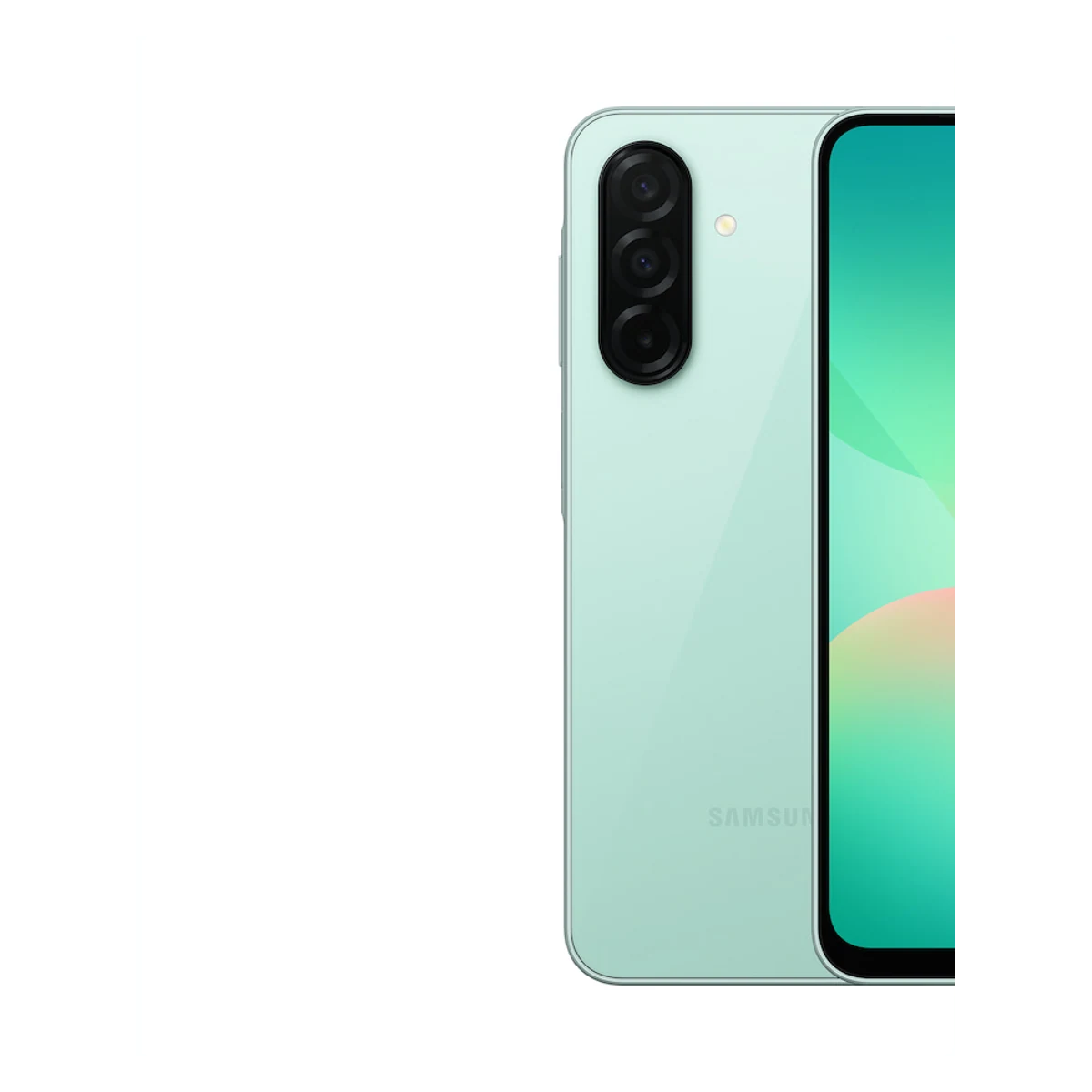 Galaxy A26 5G Verde claro, detalle posterior oficial; visual de referencia, no inventario confirmado de Tecno Express