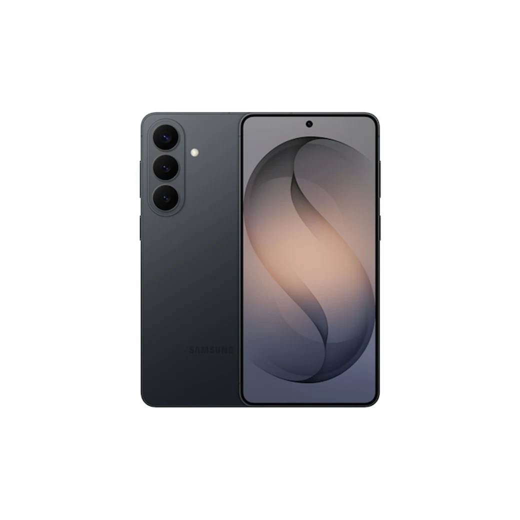 Galaxy S26+ Negro, composición frontal y posterior oficial; visual de referencia, no inventario confirmado de Tecno Express