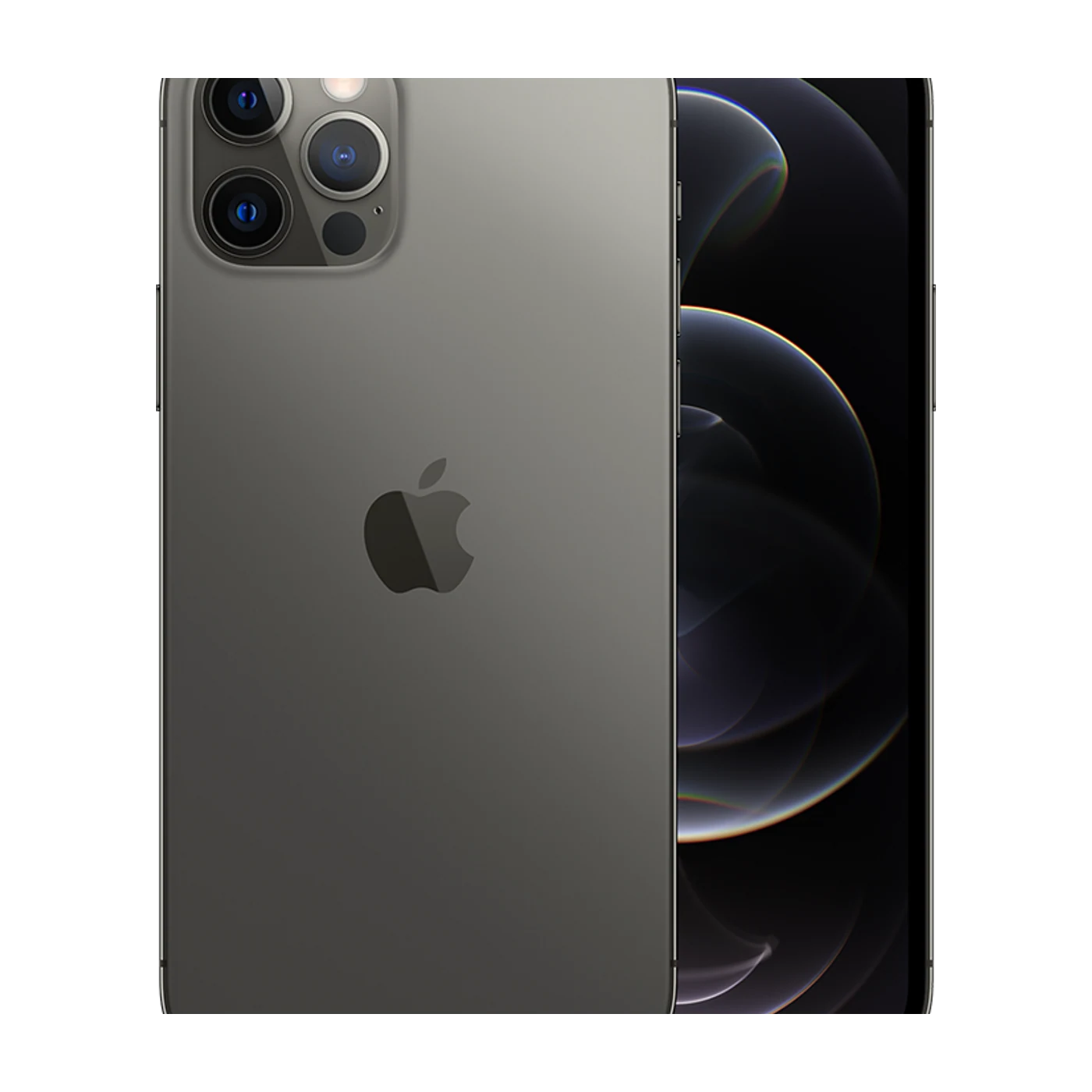 iPhone 12 Pro Grafito, detalle posterior oficial; visual de referencia, no inventario confirmado de Tecno Express
